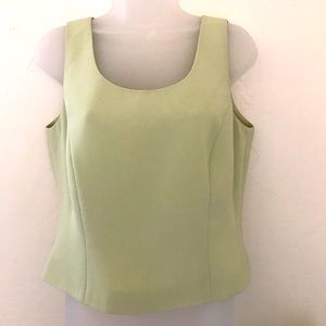 Tahari ASL Green Sleeveless Suiting Top 12P EUC